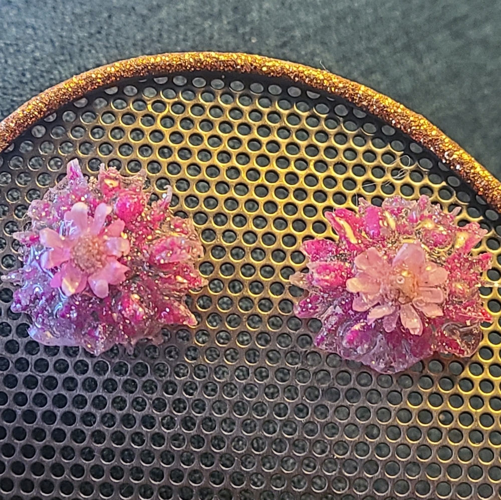 Pink Floral Earrings